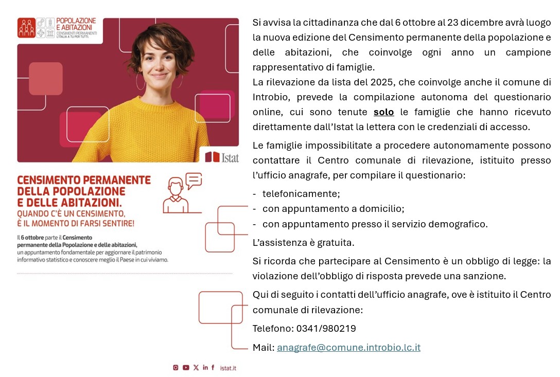 Avviso censimento